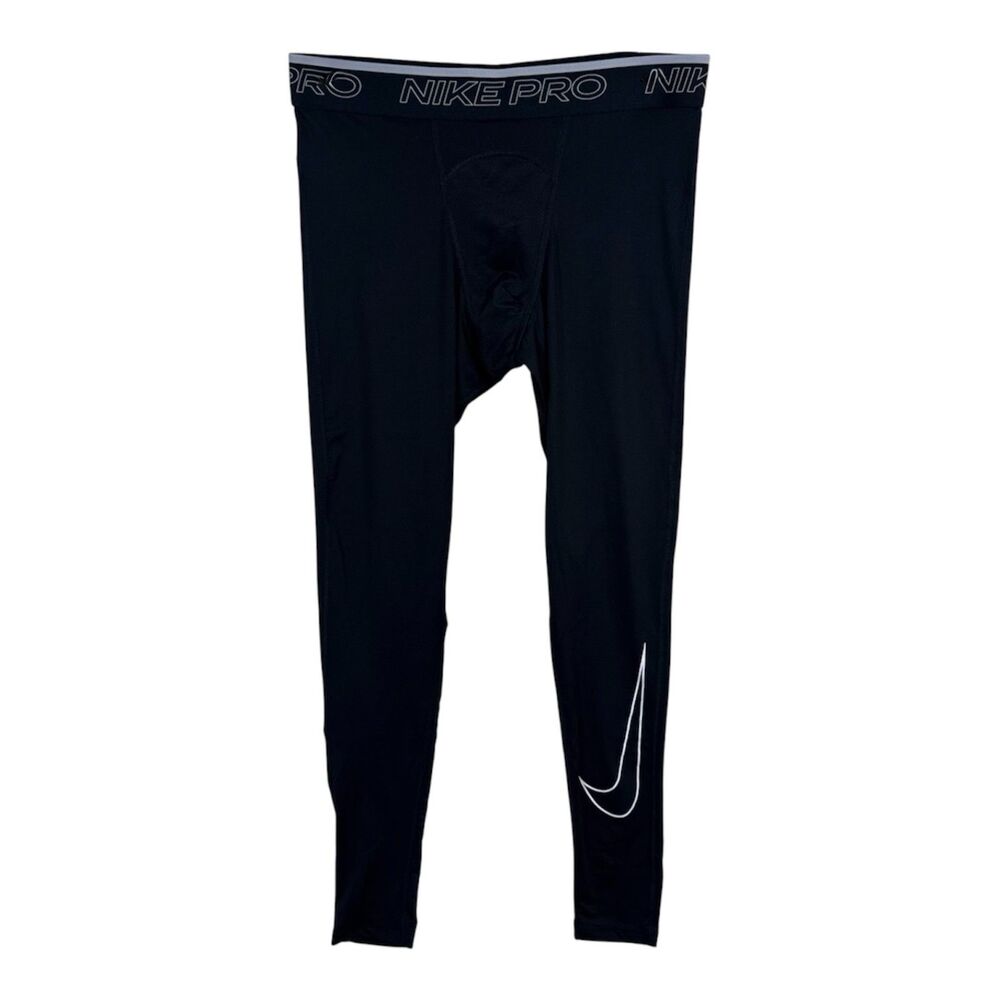 Nike Pro Dri-Fit Mens Compression Tights Full Length Black Size L